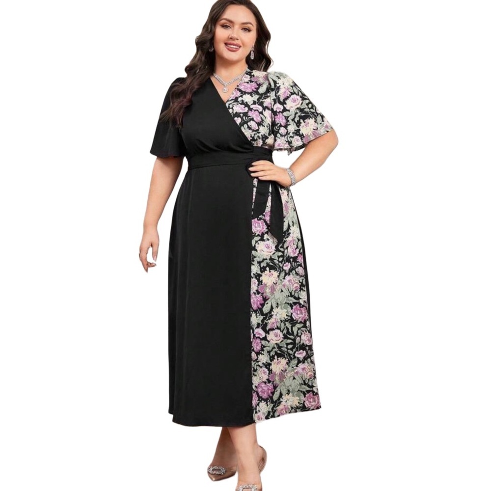 Women's Floral Printed Short Sleeve Dress